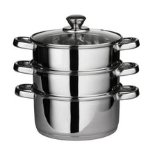 Crosse 3 Tier Stainless Steel Steamer with Glass Lid House, Home & Garden