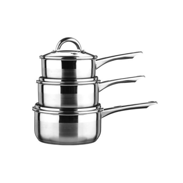 Crosse Set of 3 Stainless Steel Saucepan with Lids House, Home & Garden
