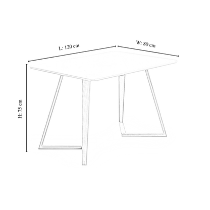 Dallas Scandinavian-inspired Dining Table -Easy Clean Wooden Table Top with Wooden Legs PN Home