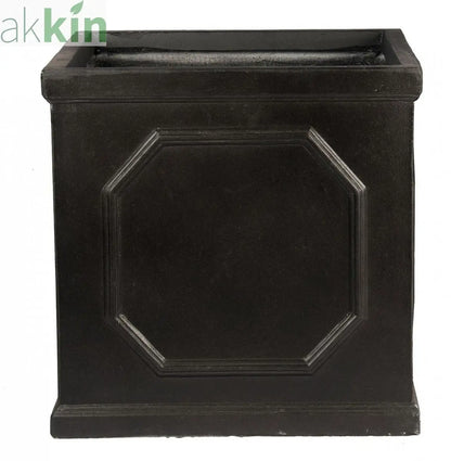IDEALIST Lite Chelsea Flower Box Square Garden Planter, Faux Lead Light Stone Outdoor Plant Pot W30 H30 L30 cm, 27L One Click Plants