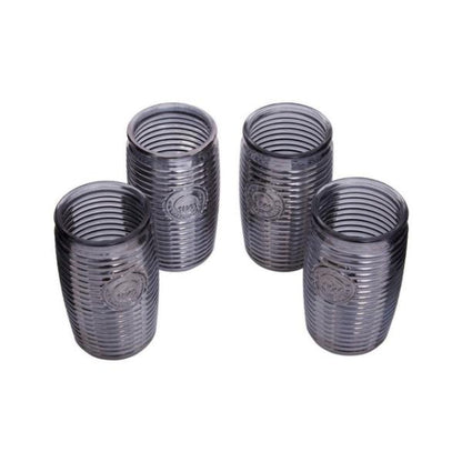 Dayla Set Of Four Grey Ribbed Glass Tumblers House, Home & Garden