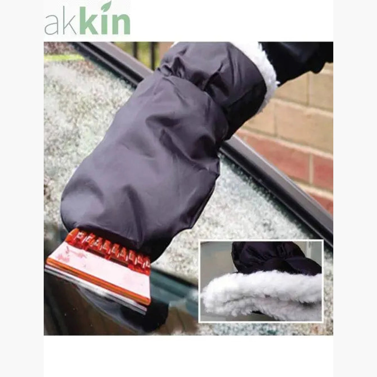 Deluxe Ice Scraper with Fleece Lined Glove - AK Kin Garden Supplies