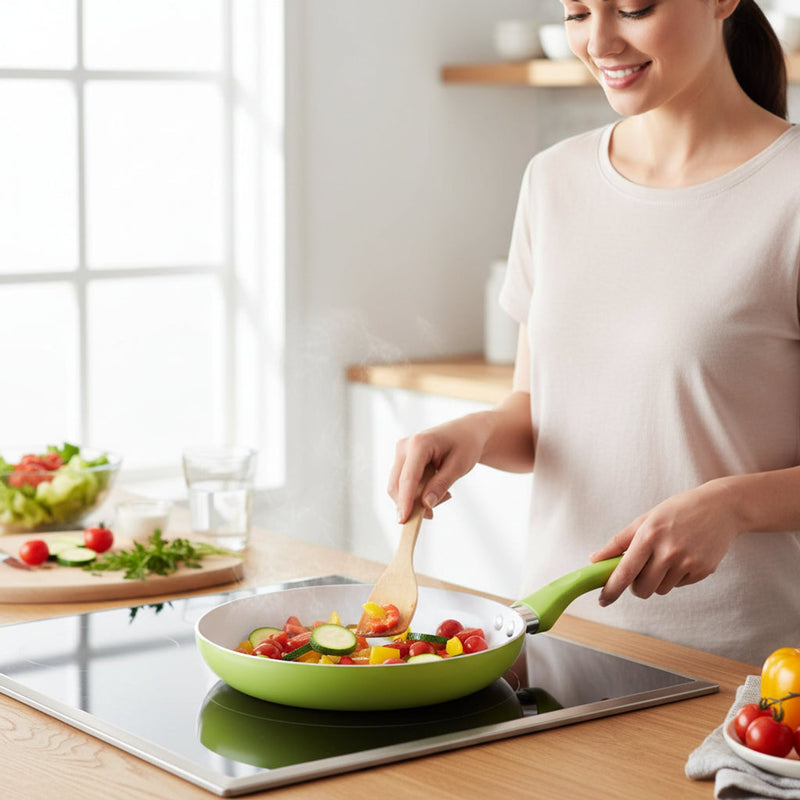 Ecocook 30cm Lime Green Ceramic Frying Pan House, Home & Garden