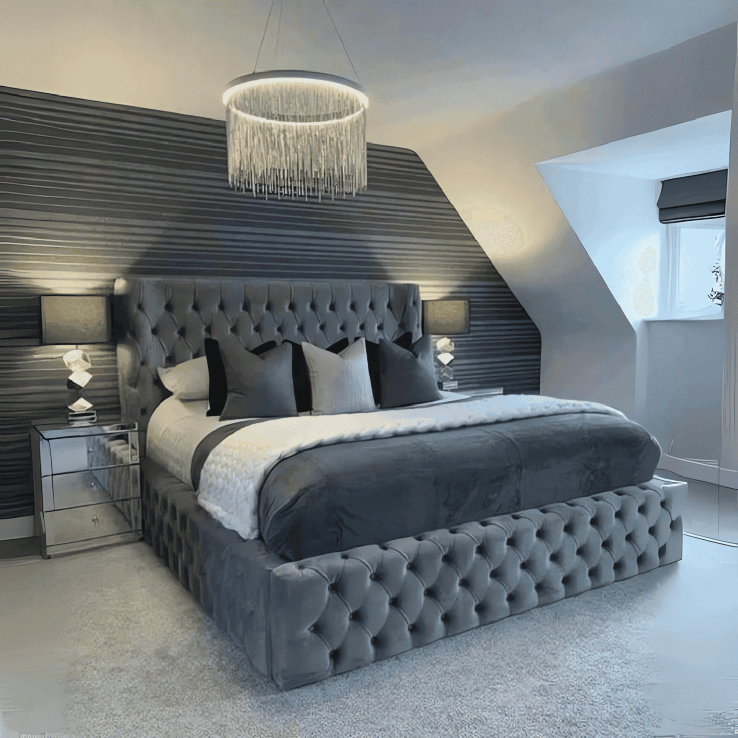 Eikko Wingback Bed frame UK UK Beds Direct ltd