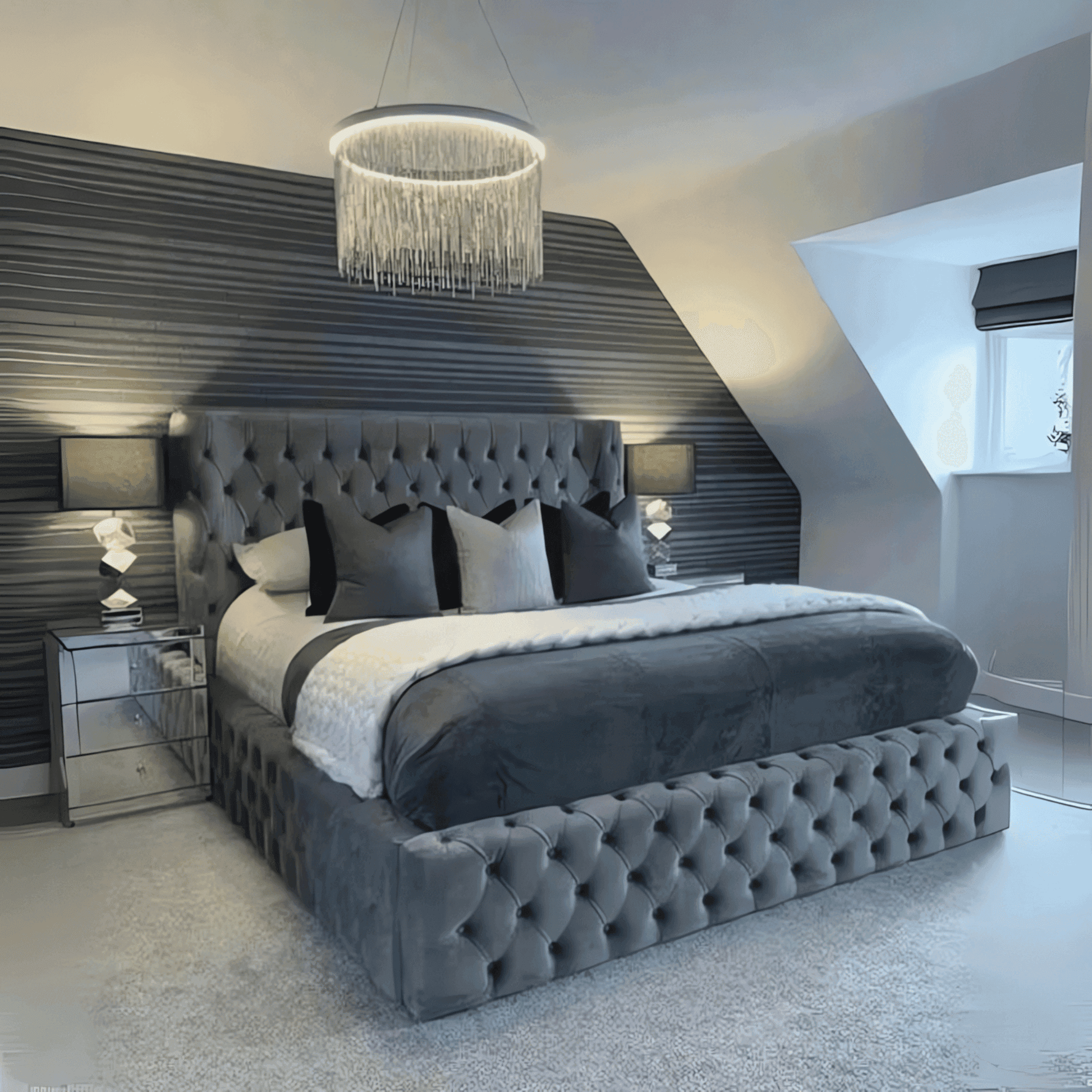 Eikko Wingback Bed frame UK UK Beds Direct ltd