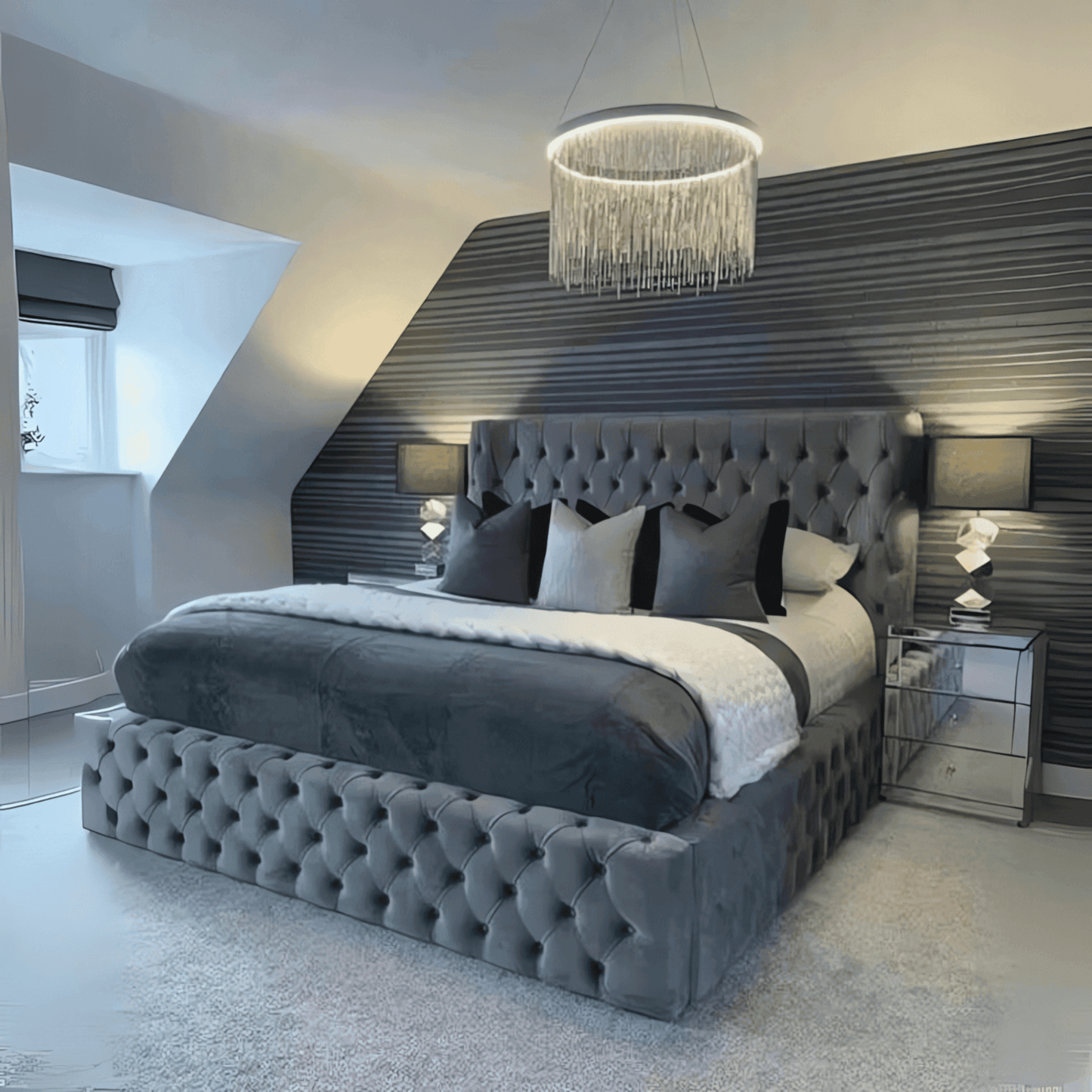 Eikko Wingback Bed frame UK UK Beds Direct ltd