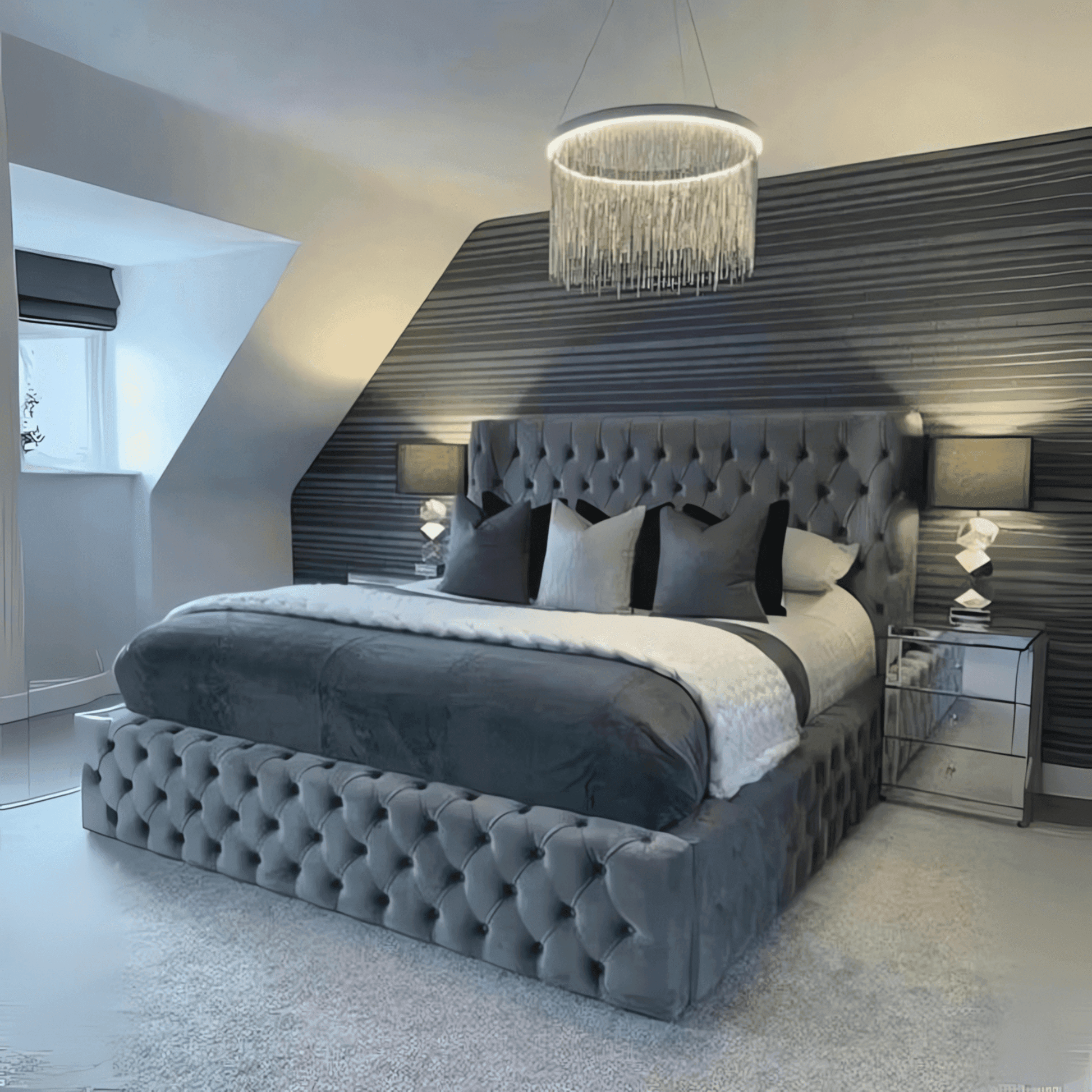 Eikko Wingback Bed frame UK UK Beds Direct ltd