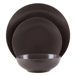 Elmira 12 Piece Brown Stoneware Dinner Set House, Home & Garden