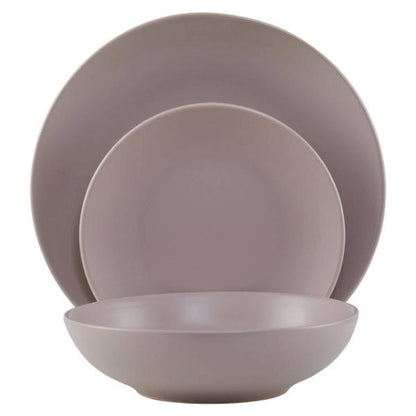 Elmira 12 Piece Grey Stoneware Dinner Set House, Home & Garden