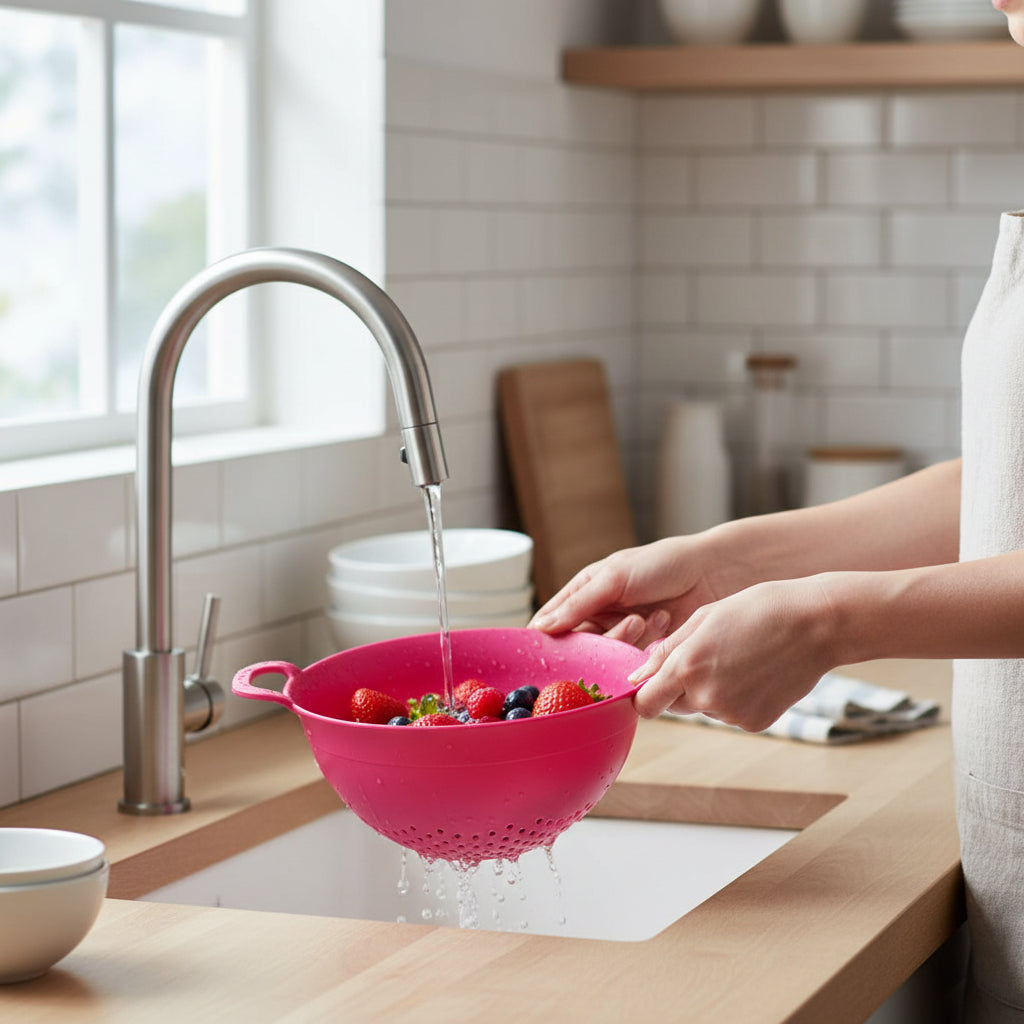 Elon Small Hot Pink Plastic Colander House, Home & Garden