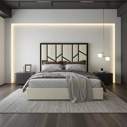 Elora Panel-Lined Upholstered Bed Frame – Modern Fabric Bed | UK Beds Direct UK Beds Direct ltd