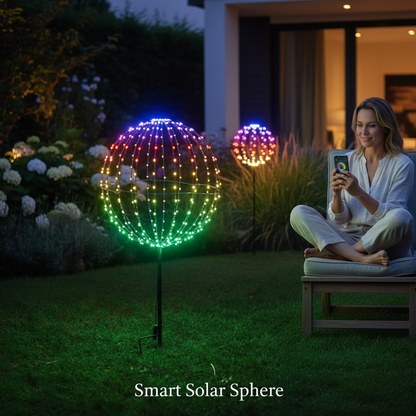 Smart Solar Sphere 30cm Mains Powered With 108 Warm White LEDs 8m Lead Remote Indoor Outdoor