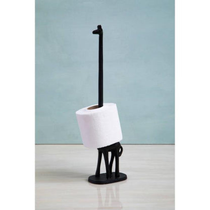 Fauna Black Giraffe Toilet Roll Holder w12 x d8 x h45 House, Home & Garden