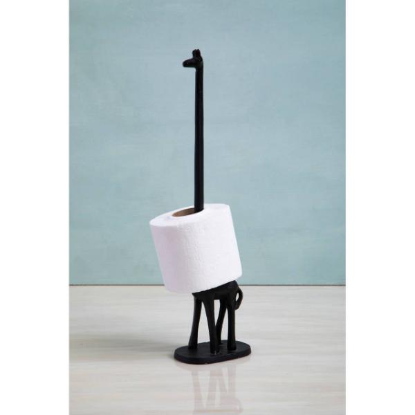 Fauna Black Giraffe Toilet Roll Holder w12 x d8 x h45 House, Home & Garden