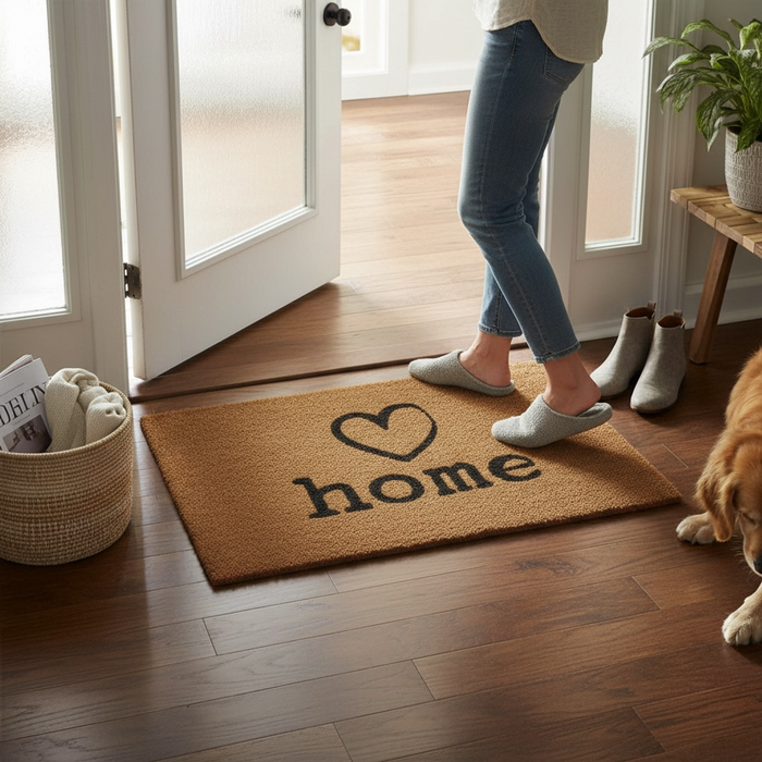Filta Charm Heart & Home Coir Doormat H2 x D40 x W60 House, Home & Garden