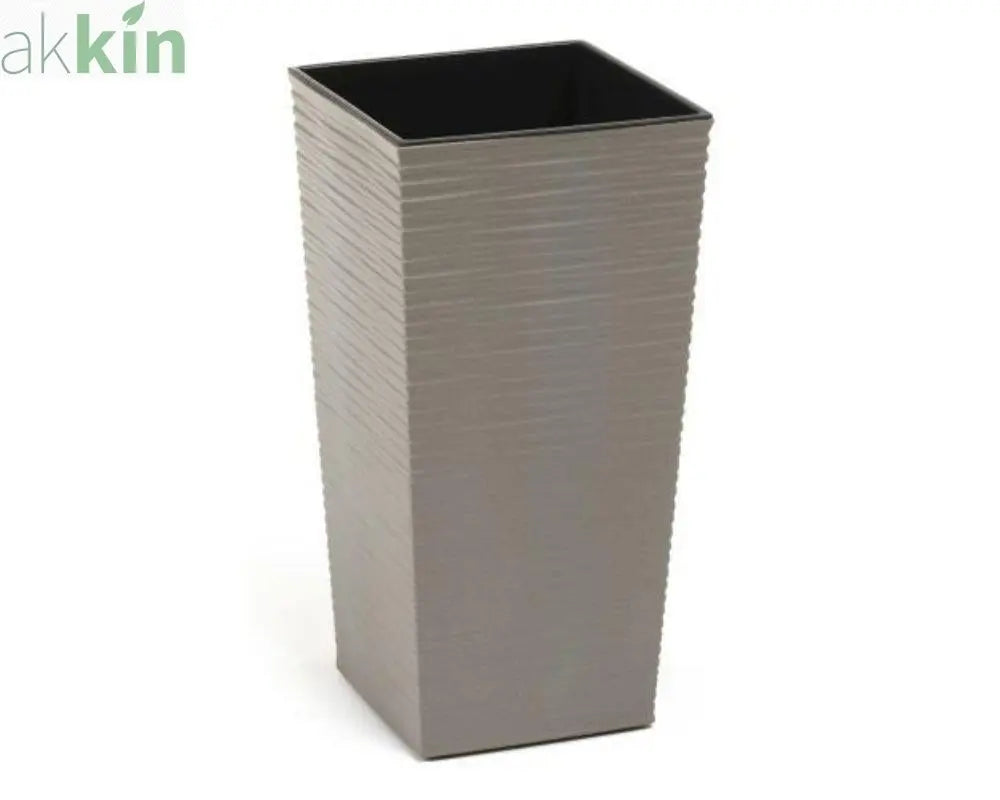 Finesse ECO Chisel Decorative Planter Tall Square 19cm - Grey AK Kin Garden Supplies