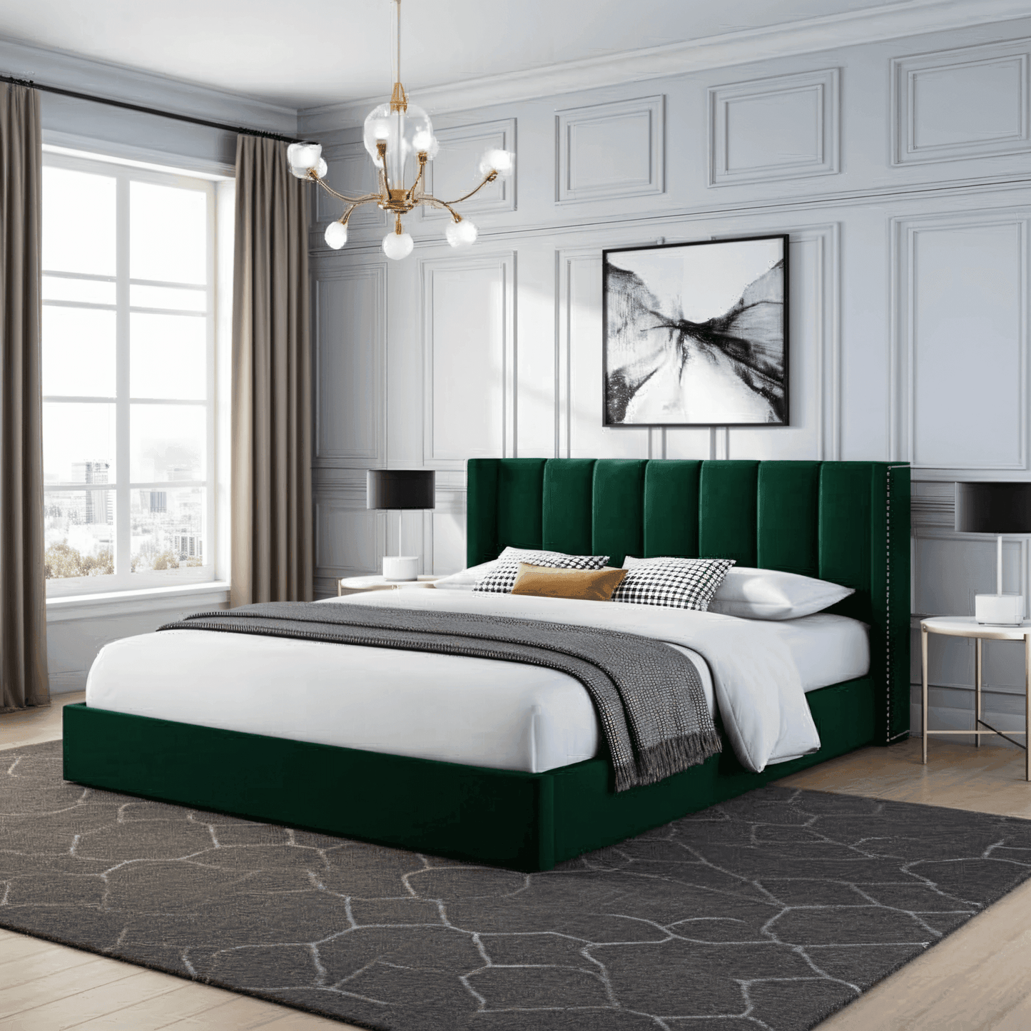 Francis Wingback Bed Frame – Chesterfield Upholstered Wingback Bed UK Beds Direct ltd