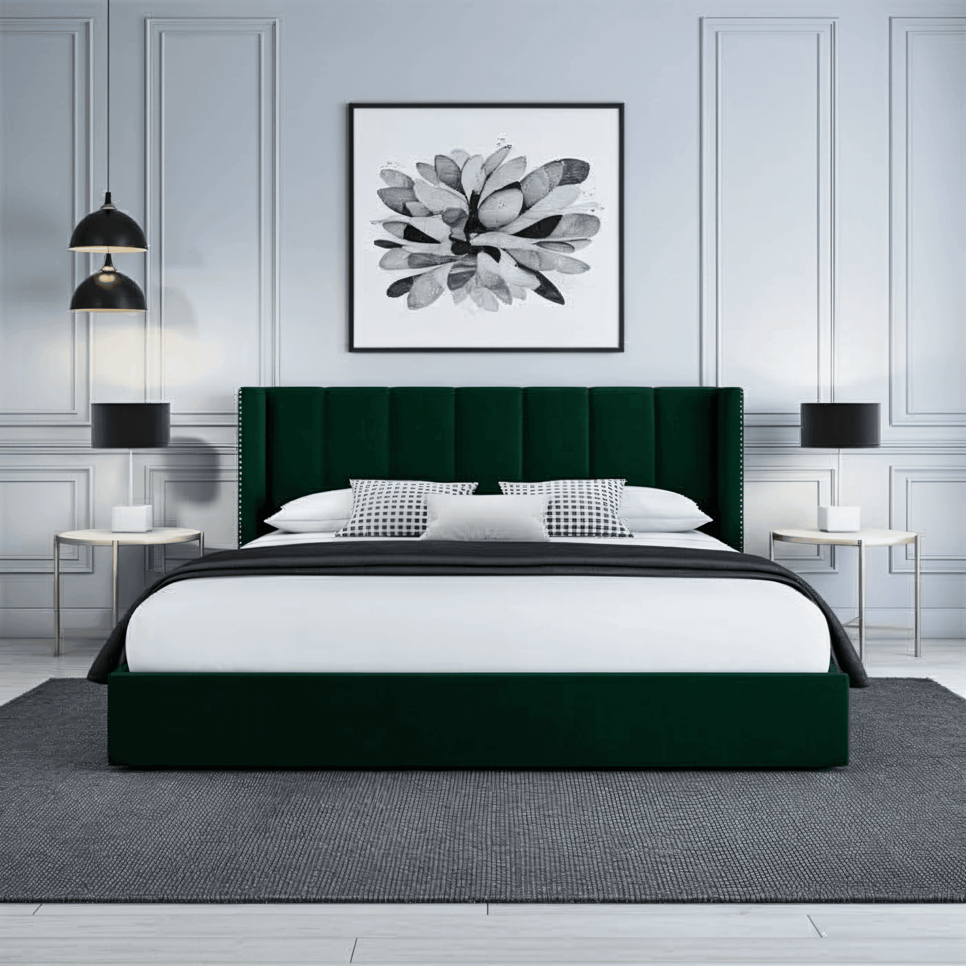 Francis Wingback Bed Frame – Chesterfield Upholstered Wingback Bed UK Beds Direct ltd