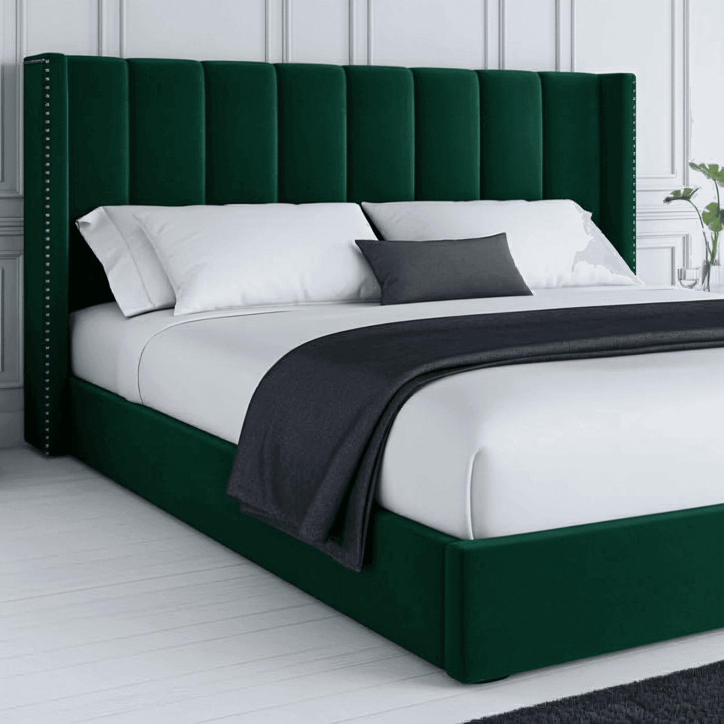 Francis Wingback Bed Frame – Chesterfield Upholstered Wingback Bed UK Beds Direct ltd