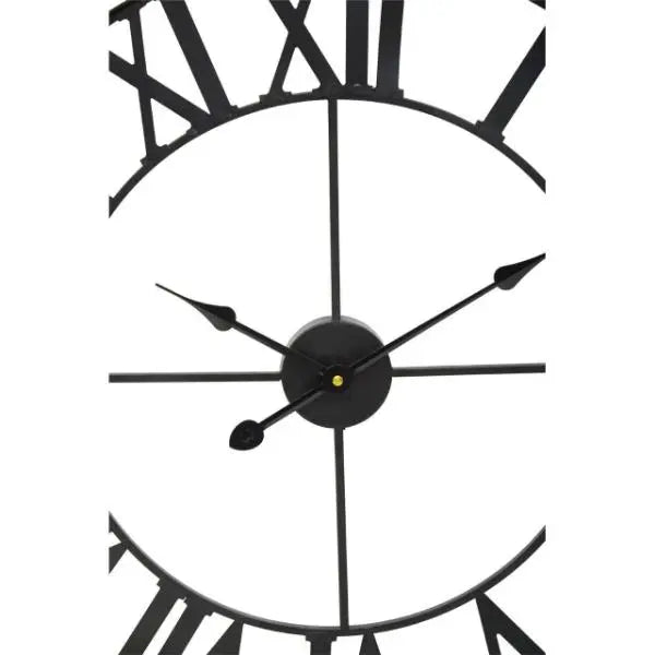 Genova Black Metal Wall Clock 60cm AK Kin Garden Supplies