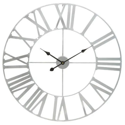 Genova Silver Metal Large Wall Clock 80cm AK Kin Garden Supplies