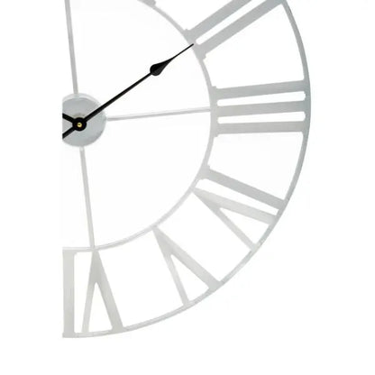 Genova Silver Metal Large Wall Clock 80cm AK Kin Garden Supplies