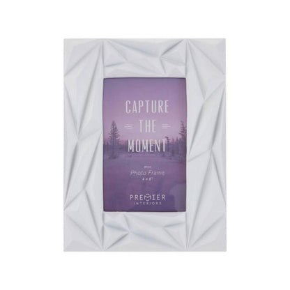 Geo Prisma 4in x 6in White Photo Frame House, Home & Garden