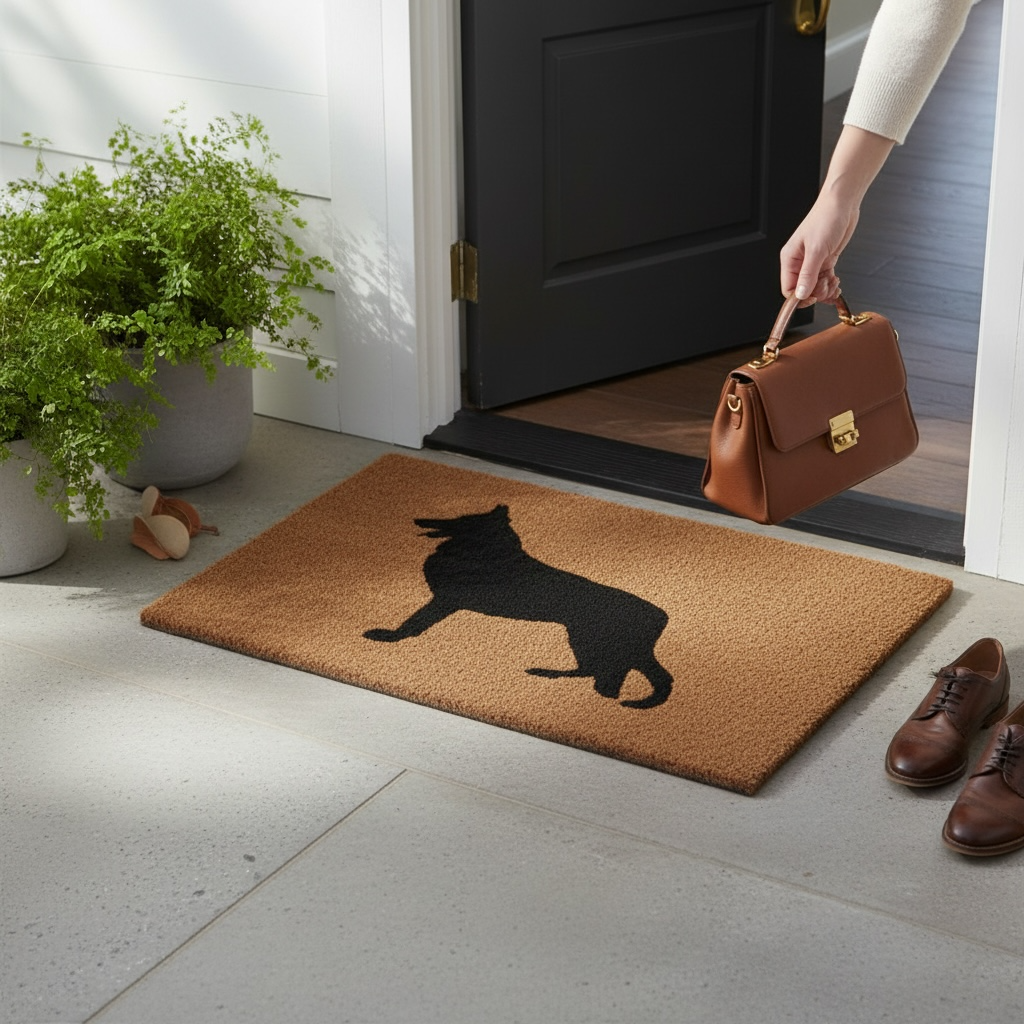 German Shepherd Coir Doormat w60 x d40 x h2 House, Home & Garden