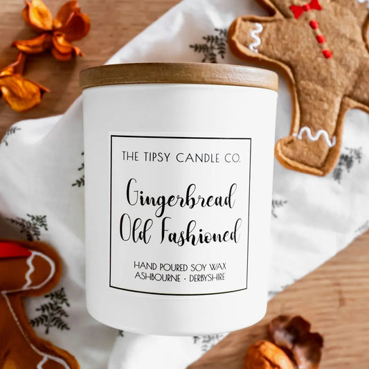 Gingerbread Old Fashioned candle 300ml White Jar House, Home & Garden