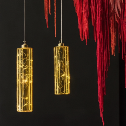 Glass Cylinders 20.7, 27cm Amarillo Hanging Home Lights | set of 2 House, Home & Garden