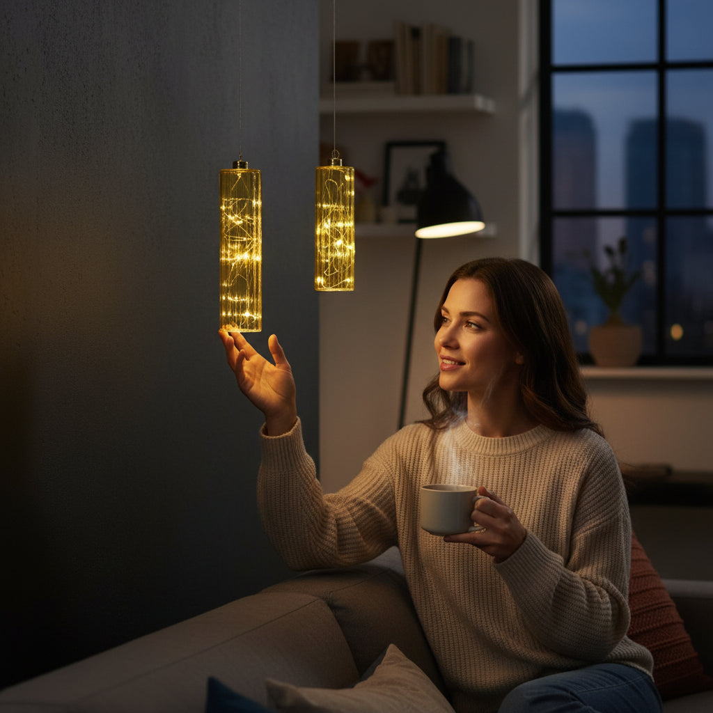 Glass Cylinders 20.7, 27cm Amarillo Hanging Home Lights | set of 2 House, Home & Garden