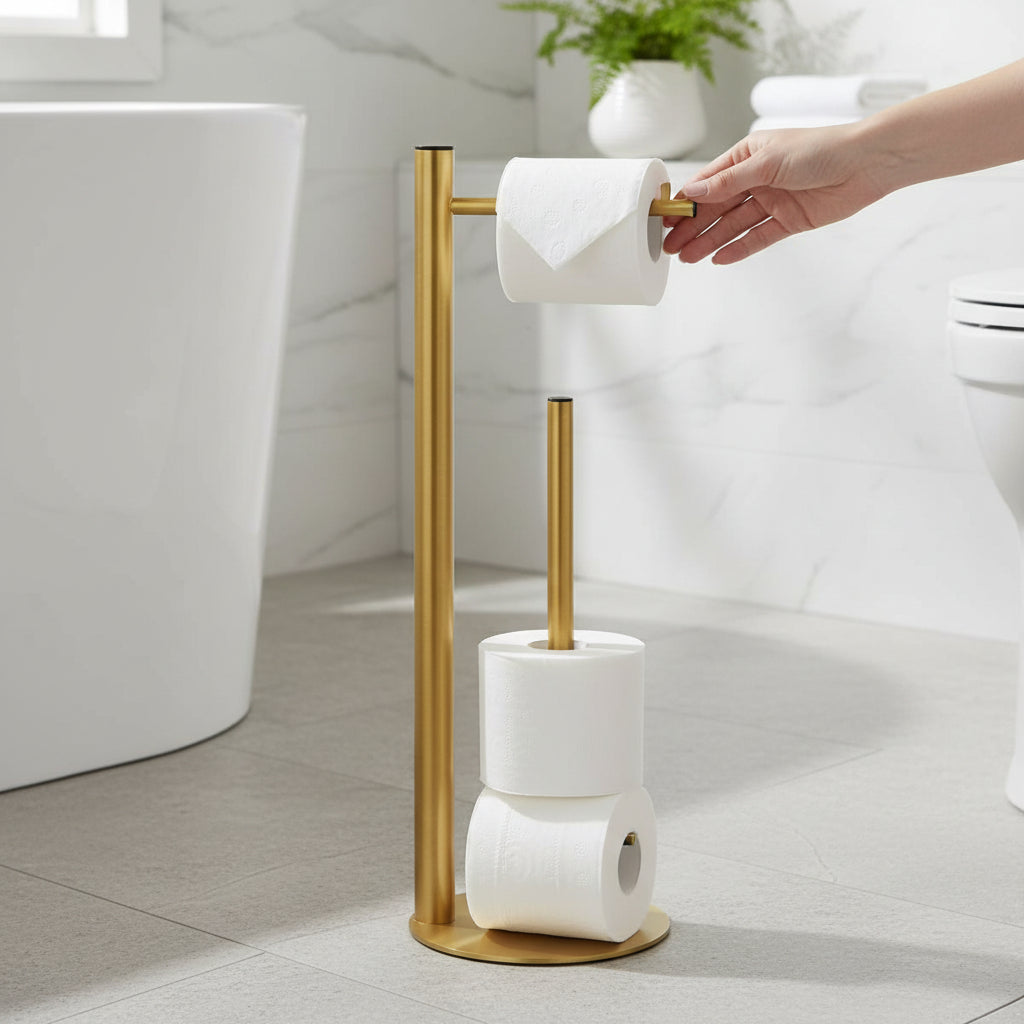 Gold Finish Toilet Roll Holder & Dispenser House, Home & Garden