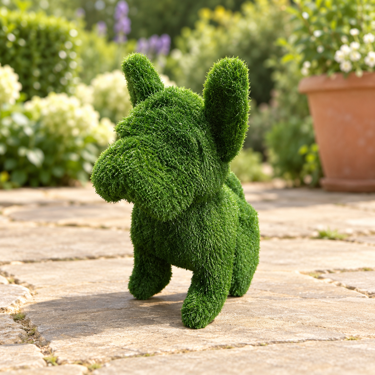 Bean Frenchie Puppy Artificial Grass Garden Ornament – 25cm