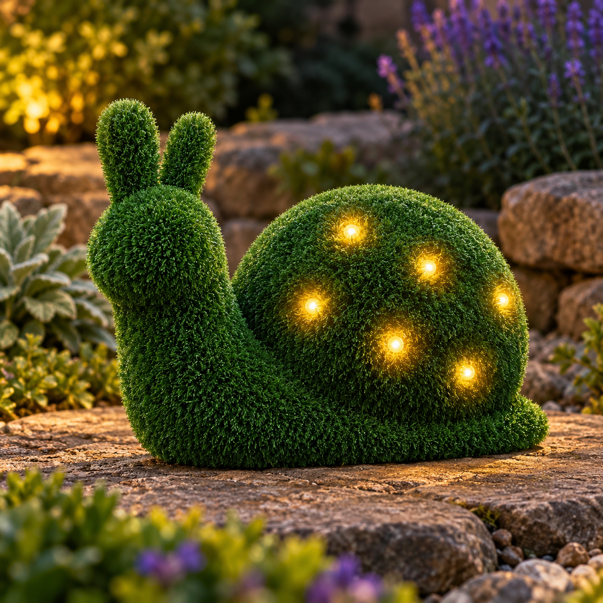 Brian LED Snail Artificial Grass Garden Ornament – 35cm