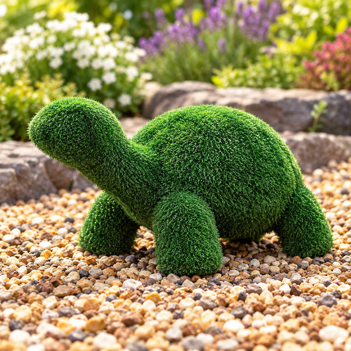 Bert Tortoise Artificial Grass Garden Ornament – 35cm