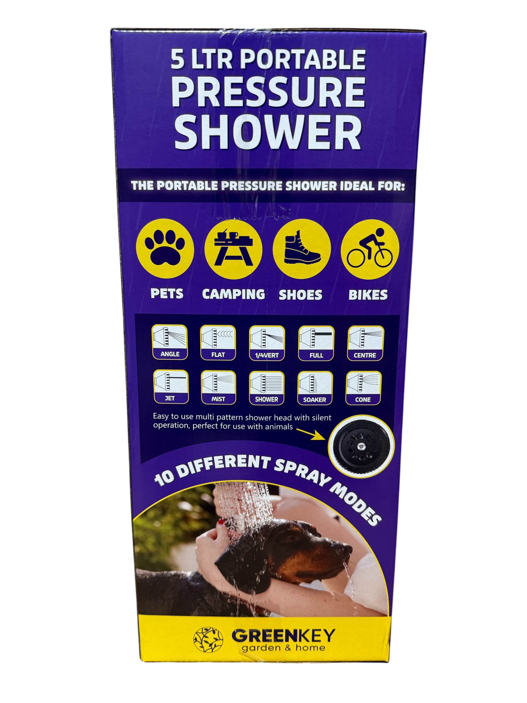 Greenkey 5 Litre Portable Pressure Shower – Hand Pump Camping Shower for Dogs, Horses, Bikes, Shoes & Outdoor Cleaning House, Home & Garden