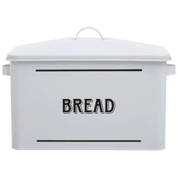 Grocer White Metal Bread Bin H25 x D19 x W34 AK Kin Garden Supplies