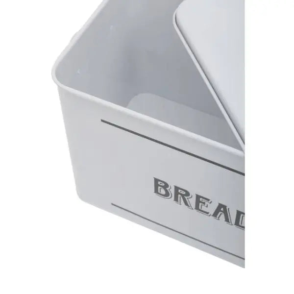 Grocer White Metal Bread Bin H25 x D19 x W34 AK Kin Garden Supplies