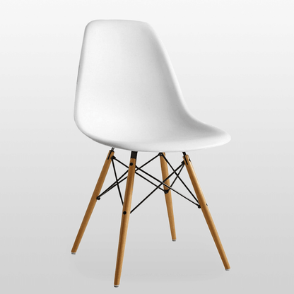 Halo Dining Table and Ghost Chair Set for 4 - Eiffel Plastic Chairs and a Rectangle Dining Table PN Home