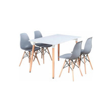 Halo Dining Table and Ghost Chair Set for 4 - Eiffel Plastic Chairs and a Rectangle Dining Table PN Home