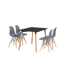 Halo Dining Table and Ghost Chair Set for 4 - Eiffel Plastic Chairs and a Rectangle Dining Table PN Home