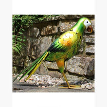 Hand Painted Metal Green Parrot AK Kin Garden Supplies