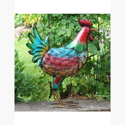 Hand Painted Metal Hen AK Kin Garden Supplies
