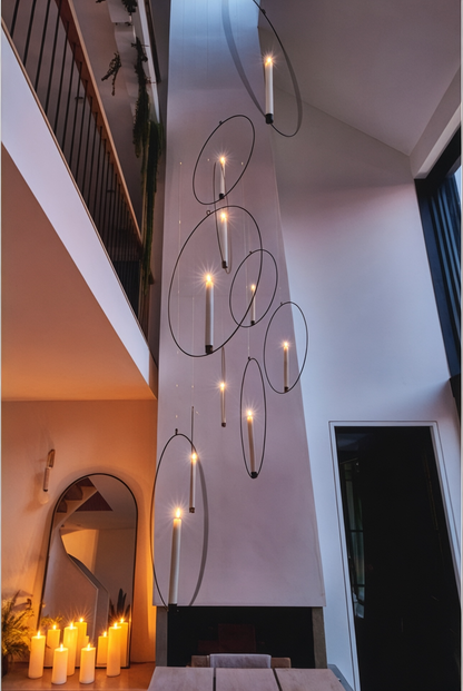 Hanging Candle Ring  Light 45cm (Black) House, Home & Garden
