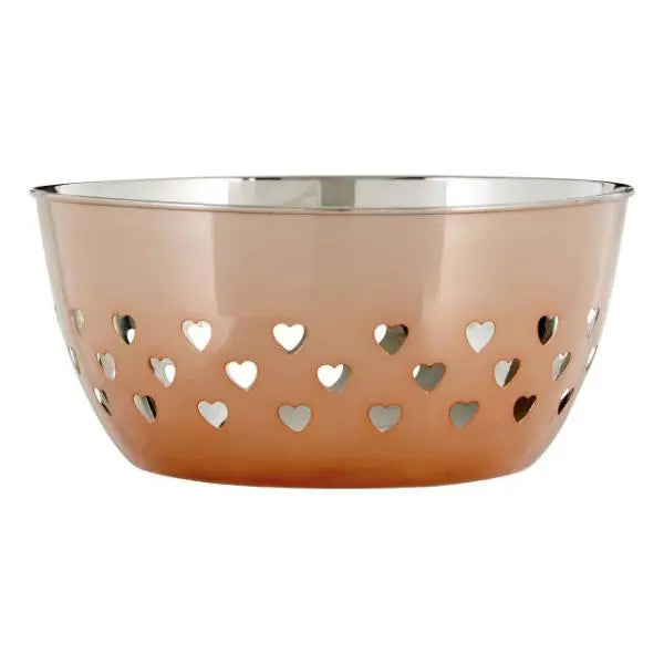Hearts Design Rose Gold Bowl Stainless Steel AK Kin Garden Supplies