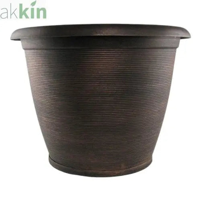 Helix Decorative Planter With Saucer 19"- Warm Copper AK Kin Garden Supplies