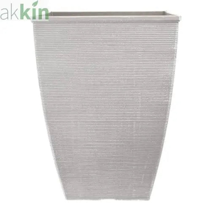 Helix Decorative Tall Square Planter 14" Powdered Beige Grey AK Kin Garden Supplies