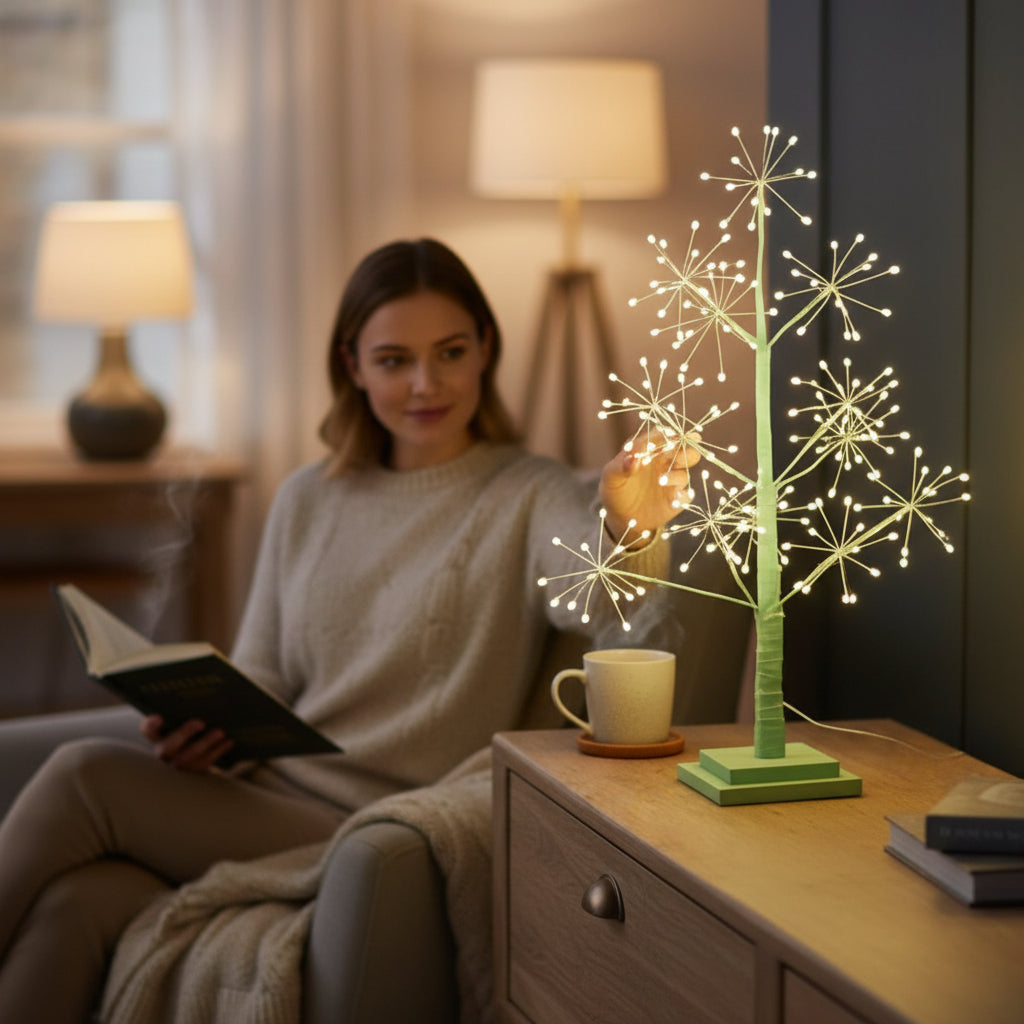 Hibiscus Tree 60cm Indoor Light Lamp Pale Mint House, Home & Garden