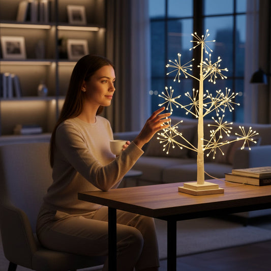 Hibiscus Tree 60cm Indoor Light Lamp Pale Yellow House, Home & Garden