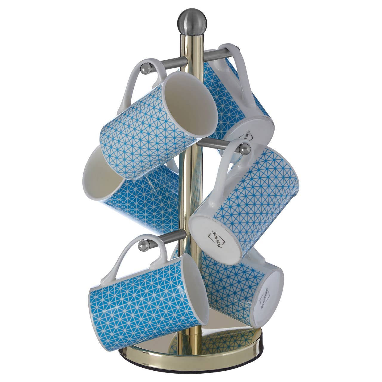 Hirano 6 Cup Gold Finish Mug Tree House, Home & Garden